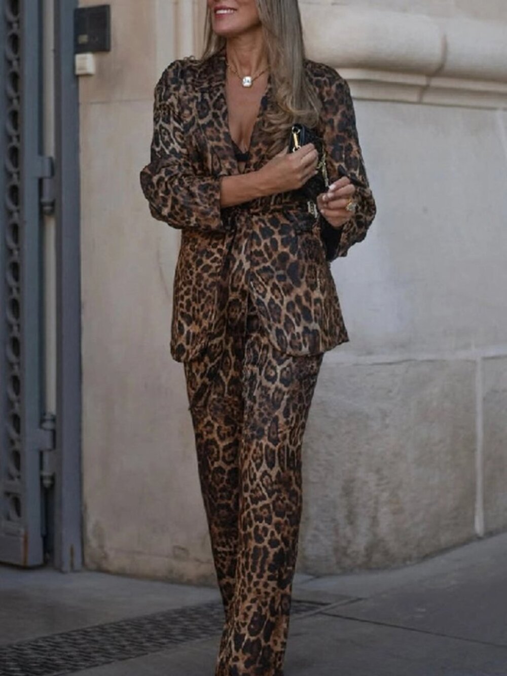 Passion of Essence Leopard Print Jumpsuit in Brown and Black